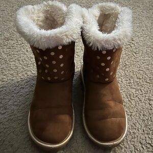True Craft Brown Polka Dot Kids Boots
